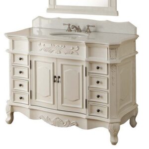 Chans Furniture HF-2815W-AW-42 Morton 42 Inch Antique White Bathroom Sink Vanity