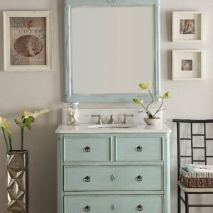 Chans Furniture HF0832LB/MIR-081LB Daleville 31.5 Inch Distressed Light Blue Mirror