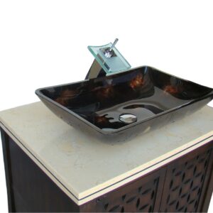 Chans Furniture HF339A Giovanni 30 Inch Espresso Vessel Sink Bathroom Vanity