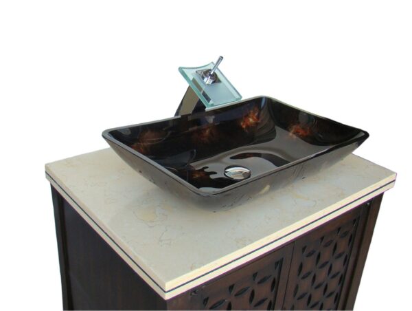 Chans Furniture HF339A Giovanni 30 Inch Espresso Vessel Sink Bathroom Vanity