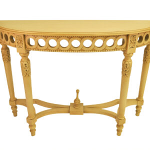 Anderson Neoclassical Demilune Console w/ Crackle Finish Table Top