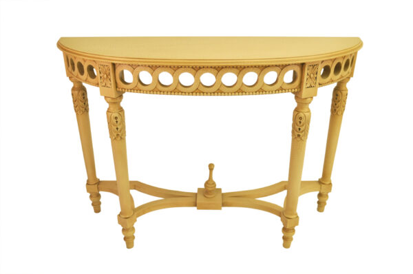 Anderson Neoclassical Demilune Console w/ Crackle Finish Table Top