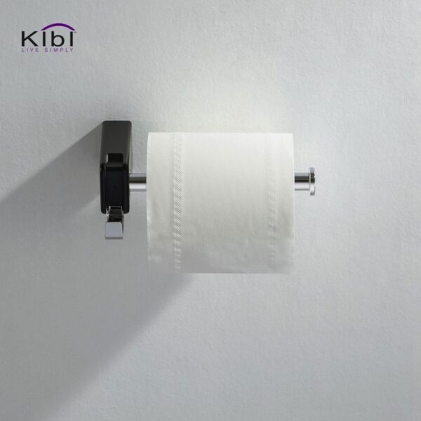 KIBI USA KBA1002 Artis 6 3/8 Inch Wall Mounted Tissue Holder with Hook