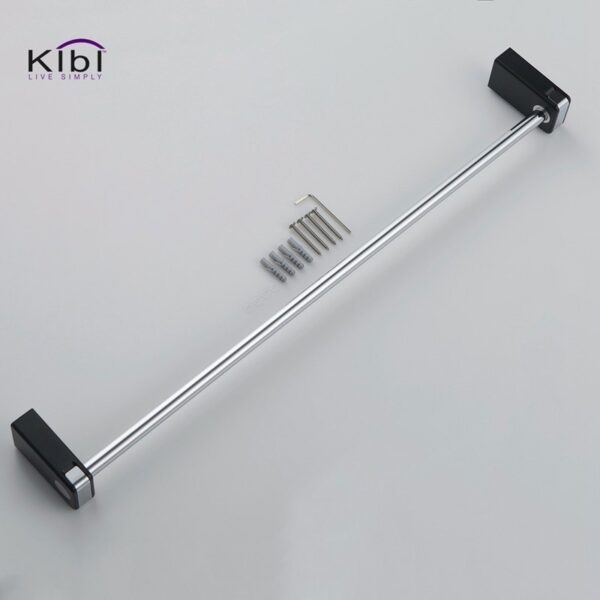 KIBI USA KBA1003 Artis 23 5/8 Inch Wall Mounted Towel Bar with Hook