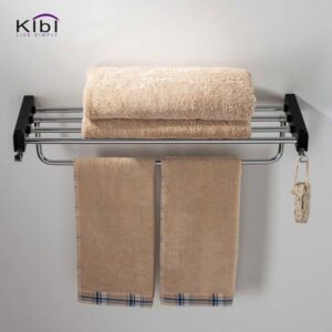 KIBI USA KBA1004 Artis 23 5/8 Inch Wall Mounted Towel Rack with Hook