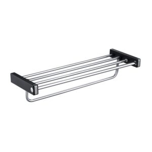 KIBI USA KBA1004 Artis 23 5/8 Inch Wall Mounted Towel Rack with Hook