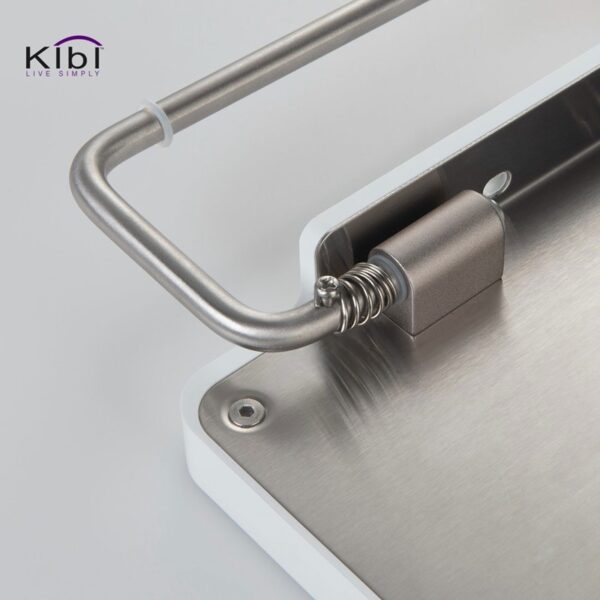 KIBI USA KBA1207BN Deco 9 5/8 Inch Wall Mounted Tissue Holder with Shelf - Brushed Nickel