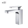 KIBI USA KBF1006 Infinity 6 1/4 Inch Single Hole Deck Mounted Lead Free Solid Brass Single Handle Bathroom Vanity Sink Faucet with Water Hose