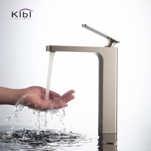 KIBI USA KBF1007 Infinity 10 1/2 Inch Single Hole Deck Mounted Lead Free Solid Brass Single Handle Bathroom Vanity Sink Faucet