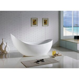 Kubebath KFST1271 Kube Salto 80 1/2 X 31 3/8 Inch Rectangular Acrylic Freestanding Bathtub - White