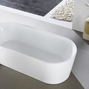 Kubebath KFST1459 Kube Ovale 59 Inch White Free Standing Bathtub