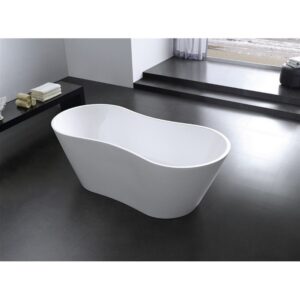 KubeBath KFST1967 Onde 67 Inch Free Standing Bathtub in White