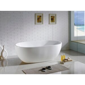 Kubebath KFST4967-MW Kube Vernice 66 1/2 X 16 7/8 Inch Rectangular Acrylic Free Standing Bathtub - Matte White