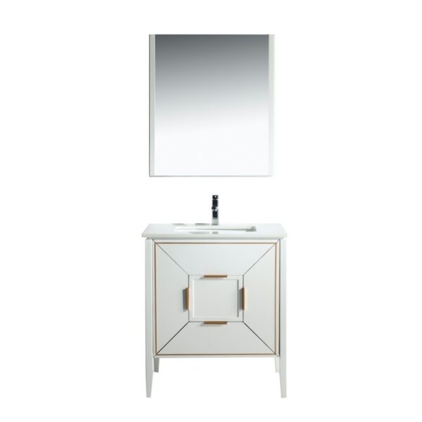 Kubebath KV8830 Vetro 29 1/4 Inch Freestanding Single Sink Bath Vanity with Quartz Counter Top