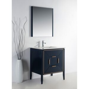 Kubebath KV8830 Vetro 29 1/4 Inch Freestanding Single Sink Bath Vanity with Quartz Counter Top