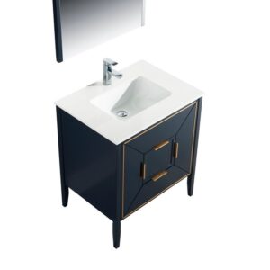 Kubebath KV8830 Vetro 29 1/4 Inch Freestanding Single Sink Bath Vanity with Quartz Counter Top