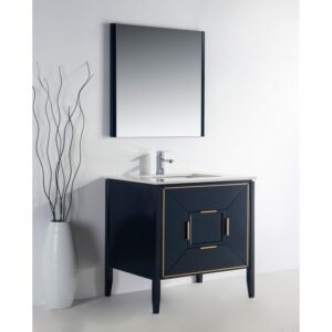 Kubebath KV8836 Vetro 35 1/4 Inch Freestanding Single Sink Bath Vanity with Quartz Counter Top