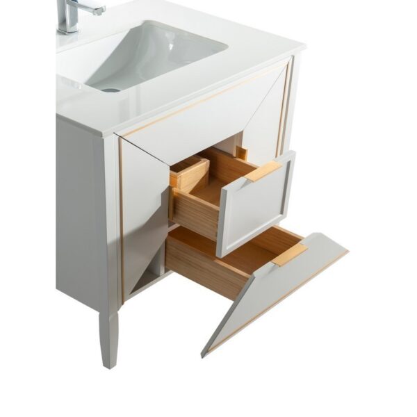 Kubebath KV8836 Vetro 35 1/4 Inch Freestanding Single Sink Bath Vanity with Quartz Counter Top