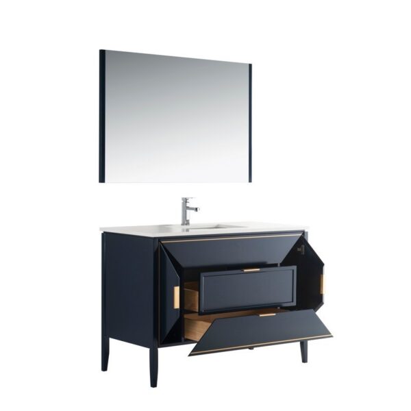 Kubebath KV8848 Vetro 47 1/4 Inch Freestanding Single Sink Bath Vanity with Quartz Counter Top