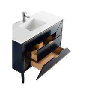 Kubebath KV8848 Vetro 47 1/4 Inch Freestanding Single Sink Bath Vanity with Quartz Counter Top