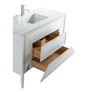 Kubebath KV8848 Vetro 47 1/4 Inch Freestanding Single Sink Bath Vanity with Quartz Counter Top