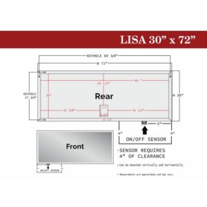 Castello USA LISA3072 Lisa 72 x 30 Inch LED Bathroom Mirror with Sensor Button