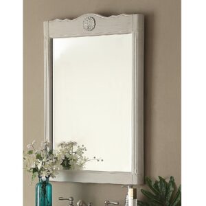 Chans Furniture MR-838CK Daleville 36 Inch Rectangular Framed Wall Mount Bathroom Vanity Mirror in Gray