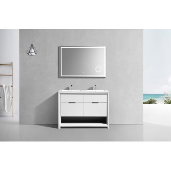 Kubebath NUDO48D Nudo 48 Inch Double Sink Modern Bathroom Vanity