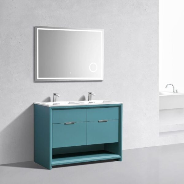 Kubebath NUDO48D Nudo 48 Inch Double Sink Modern Bathroom Vanity