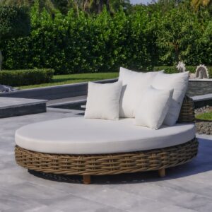 OUTSY Katalina 66 Inch Round Poly Hyacinth Sun Lounger