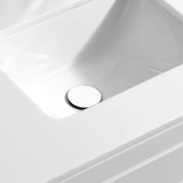 Kubebath P101NO-WHC Solid Brass Pop-Up Drain NO Overflow in White