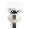 Kubebath P102NO-WH Solid Brass Square Pop-Up Drain NO Overflow in White