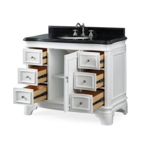 Chans Furniture Q1044W-GT 42 Inches Benton Collection Sesto Bathroom Vanity In White