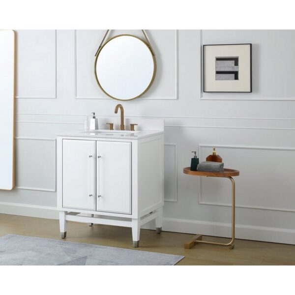 Chans Furniture Q164WT-30QT Bertone 30 Inch Bathroom Sink Vanity - White