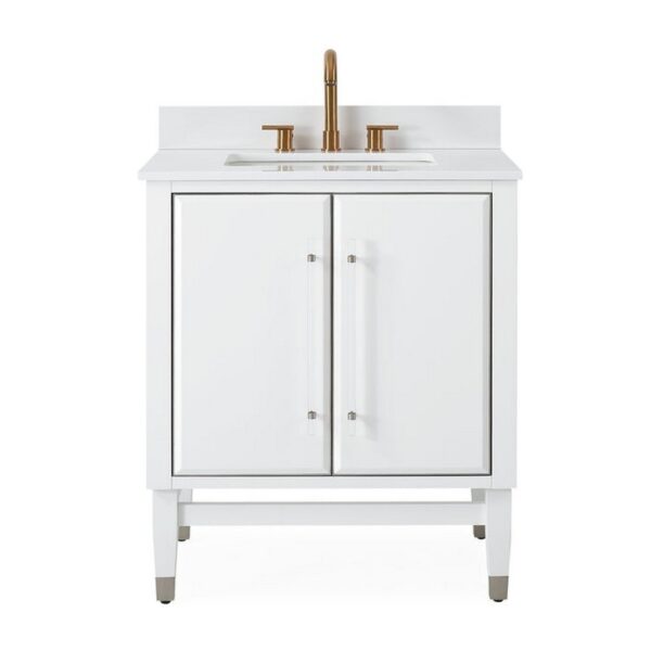 Chans Furniture Q164WT-30QT Bertone 30 Inch Bathroom Sink Vanity - White