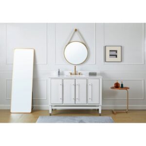 Chans Furniture Q164WT-48QT Bertone 48 Inch Bathroom Sink Vanity - White