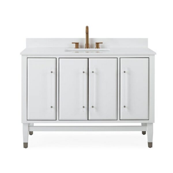 Chans Furniture Q164WT-48QT Bertone 48 Inch Bathroom Sink Vanity - White