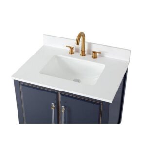 Chans Furniture Q169NB-30QT Bertone 30 Inch Bathroom Sink Vanity - Navy Blue