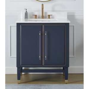 Chans Furniture Q169NB-30QT Bertone 30 Inch Bathroom Sink Vanity - Navy Blue