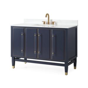 Chans Furniture Q169NB-48QT Bertone 48 Inch Bathroom Sink Vanity - Navy Blue