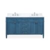 Chans Furniture QT-1808-D60TB Durand 60 Inch Bathroom Double Sink Vanity - Teal Blue