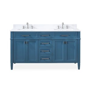 Chans Furniture QT-1808-D60TB Durand 60 Inch Bathroom Double Sink Vanity - Teal Blue