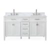 Chans Furniture GD-1808-D60W 60 Inches Tennant Brand Durand Modern Double Sink Bathroom Vanity In White