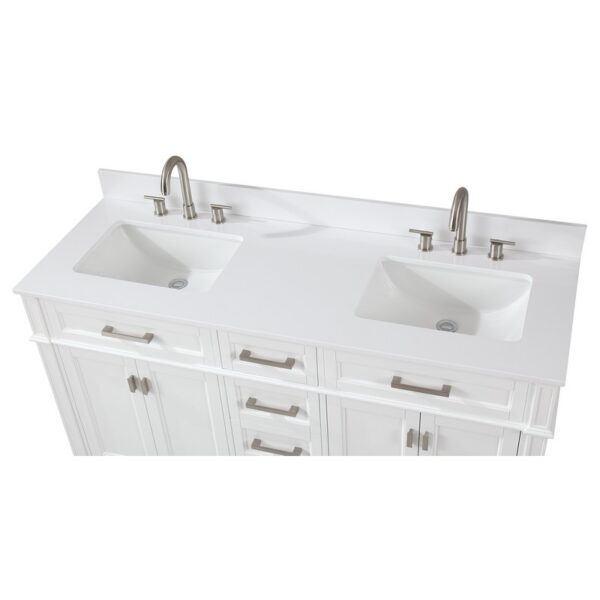 Chans Furniture GD-1808-D60W 60 Inches Tennant Brand Durand Modern Double Sink Bathroom Vanity In White