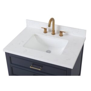 Chans Furniture QT-7206-NB30 30 Inches Tennant Brand Color Finish Single Sink Bathroom Vanity In Navy Blue