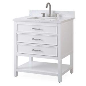 Chans Furniture QT-7206-W30 30 Inches Tennant Brand Single Sink Bathroom Vanity In White Finish