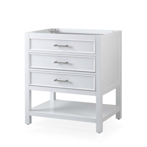 Chans Furniture QT-7206-W30 30 Inches Tennant Brand Single Sink Bathroom Vanity In White Finish