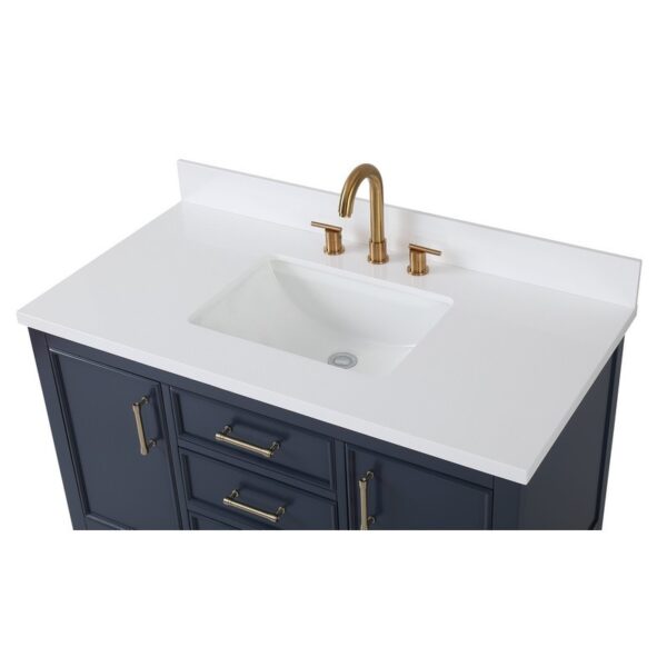 Chans Furniture QT-7220-NB42 42 Inches Tennant Brand Color Finish Single Sink Bathroom Vanity In Navy Blue