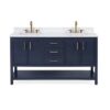 Chans Furniture GD-7330-NB60QT 60 Inches Tennant Brand Color Finish Double Sink Bathroom Vanity In Navy Blue