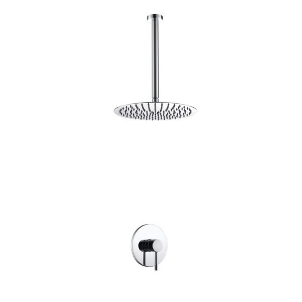 Kubebath KB RCR121V Aqua Rondo Shower Set with Ceiling Mount 12 Inch Rain Shower